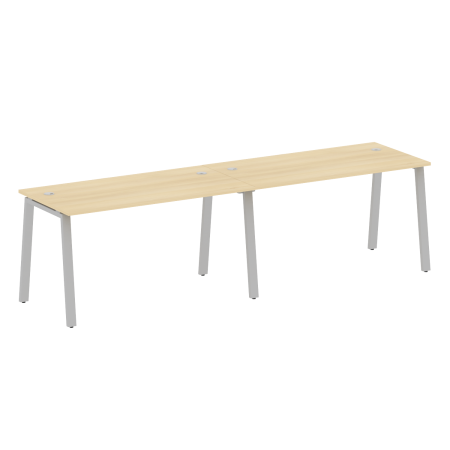 Рабочая станция на 2 рабочих места на А-образном м/к Metal System Style БА.СМ-2.3 2800x720x750 (Акация/Серый металл)