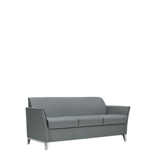 Диван офисный Камино (М-26) 3-х местный (Серый/серебристый)