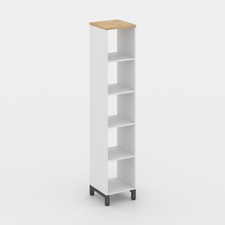 Каркас стеллажа 5 ярусов SN.KS-510 (387х400х1982) (Белый/Тиквуд Светлый/Металл Антрацит)