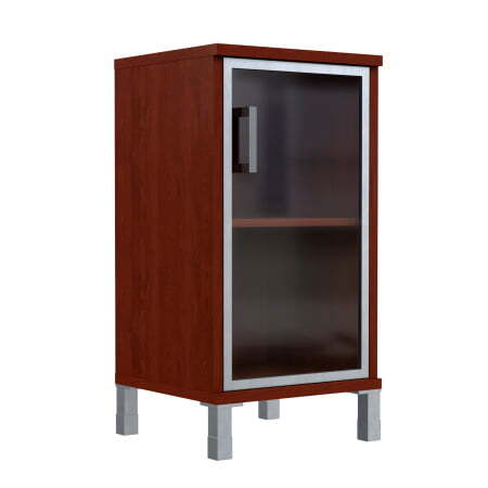 Шкаф 2 уровня, узкий , стекло в AL раме, левая Born B-411.4 L 475x450x920 (Бургунди)