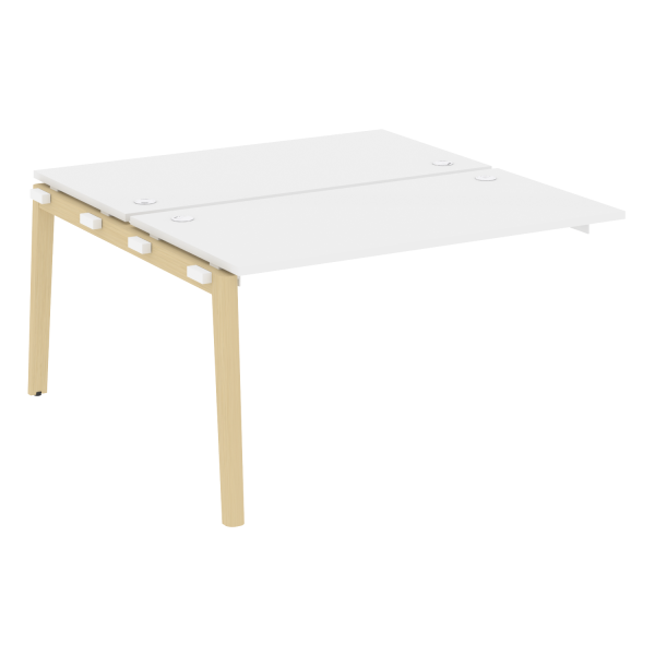 Наборный элемент рабочей станции на деревянных опорах Onix Wood OW.2.NRS-3.7 1380x1475x750 (Белый Бриллиант/Дуб Светлый)