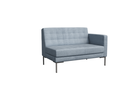 Секция с подлокотником двухместная FR-SP-02 (L) (Enzo 994/Металл Серый)