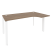 Стол эргономичный правый на П-образном м/к Onix O.MP-SA-1R 1580x980x750 (Тиквуд Темный/Белый Металл)