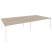 Рабочая станция на П-образном м/к Onix O.MP-D.RS-4.4.8 3160x1635x750 (Тиквуд Темный/Белый Металл)