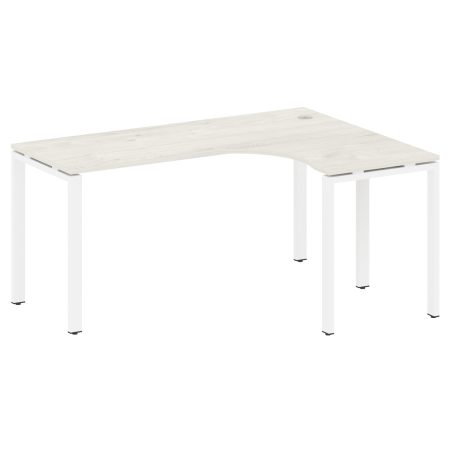 Стол криволинейный правый Metal System Style БП.СА-4 Пр 1600x1200x750 (Дуб Наварра/Белый металл)
