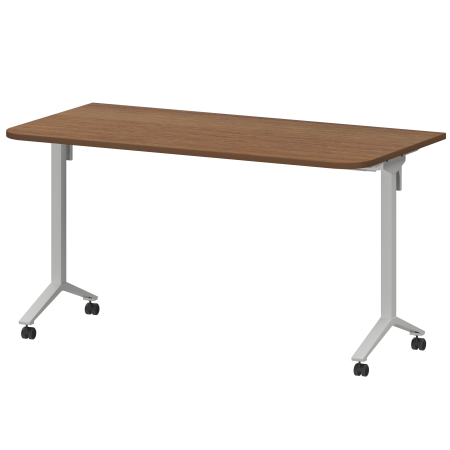 Стол мобильный складной радиусный Моби МБ22-140.70Р 1400x700x750 (Орех/Белый)