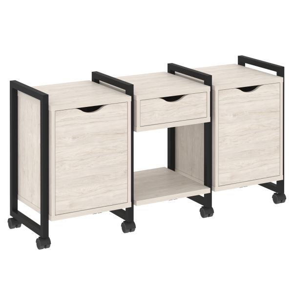 Тумба на колесных опорах наборная VR.L-TN-7.K 1440x460x767 (Денвер Светлый/Черный металл)