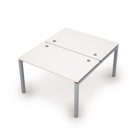 6МБ.5278 Бенч-система на 2 рабочих места (1200x1435x750) (Белый/Алюминий матовый)