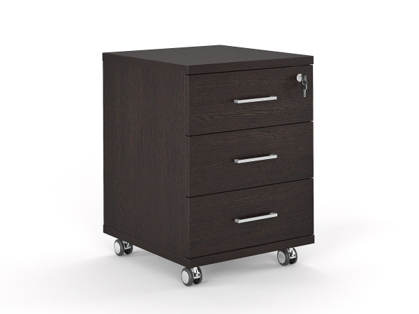 Тумба мобильная с замком на верхний ящик TRIUMF (800x900x760) (Венге Цаво)