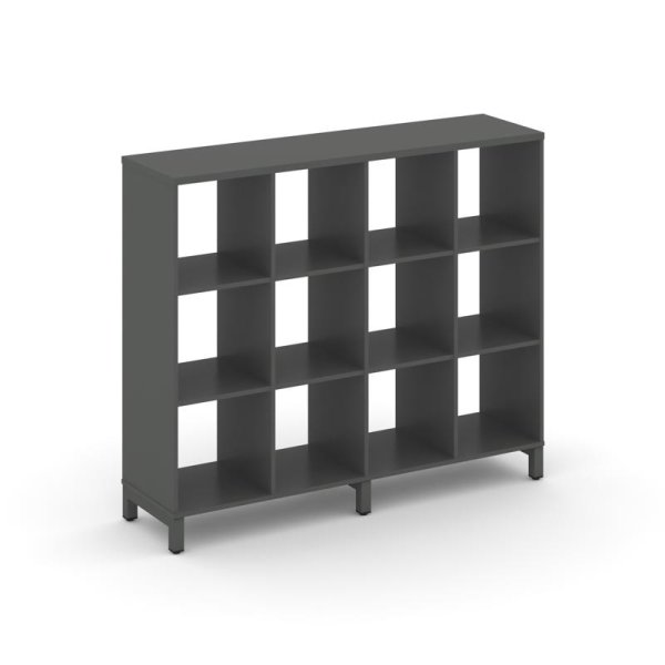 Каркас стеллажа 3 яруса SN.KS-340 (1488х400х1248) (Антрацит/Металл Антрацит)