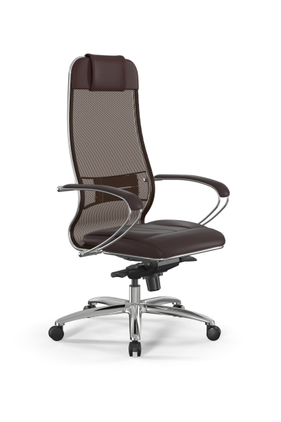 Кресло для руководителя Метта Samurai L1-2K - TS+Infinity /Uc00/Wm06/K2cL(M06.B31.G04.W03) (Темно-коричневый)