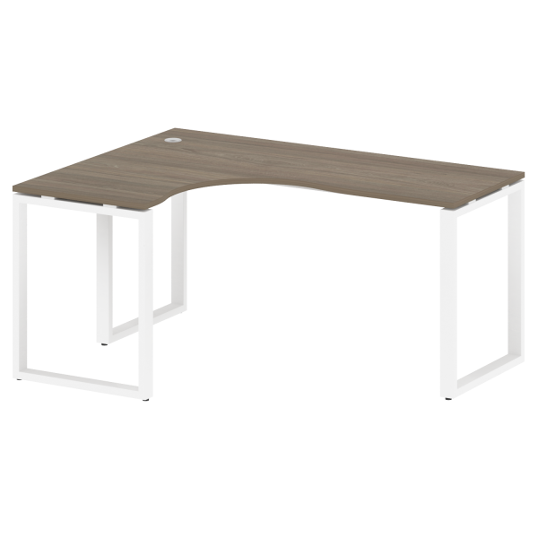 Стол криволинейный левый Metal System Style БО.СА-4 Л 1600x1200x750 (Вяз/Белый металл)