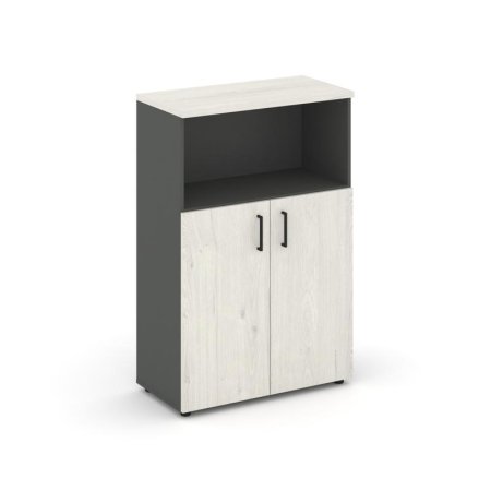 Шкаф средний широкий SN.STS.E-201 (796х400х1203) (Антрацит/Дуб Наварра)