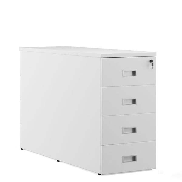 Тумба приставная для сдвоенной столешницы, 4 ящика Tess TES28431211 (Белый)