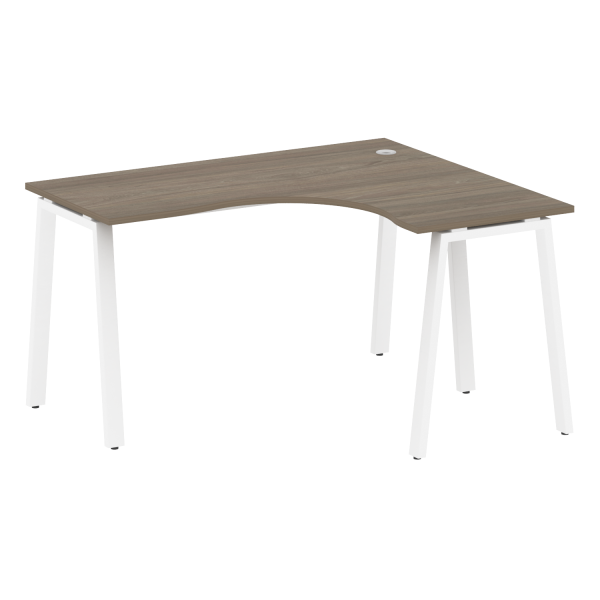 Стол криволинейный правый Metal System Style БА.СА-3 Пр 1400x1200x750 (Вяз/Белый металл)