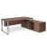 EXE Стол для руководителя L209 (Орех/Хром металл)