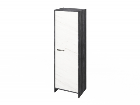 Гардероб FB-621.G. Фурнитура ЧЕРНАЯ 600х460х1861 (Древесина Графит/Мрамор Леванто белый)