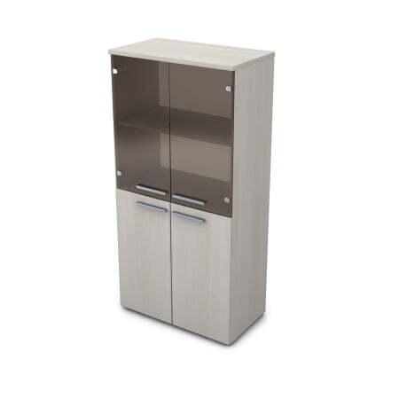 9Ш.004.6 Шкаф со стеклом (800x450x1645) (Ivory)