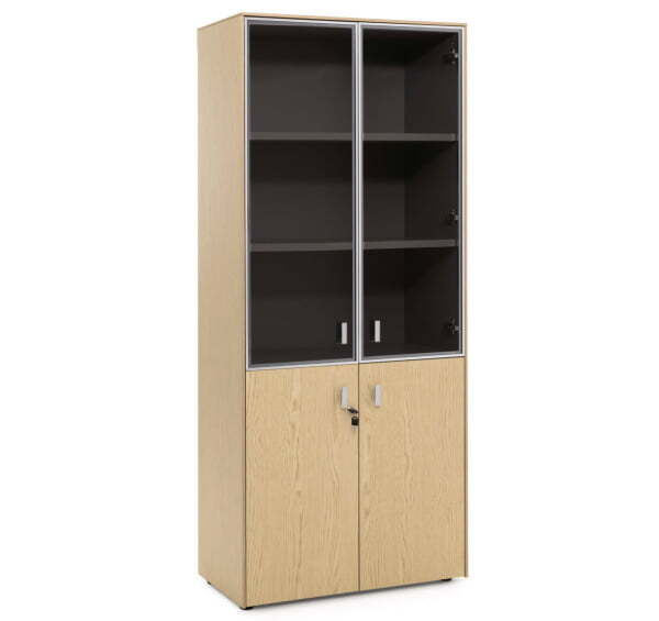 EXE Шкаф комбинированный H197 (Дуб Светлый/Хром)