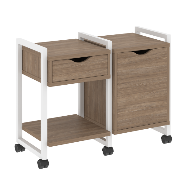 Тумба на колесных опорах наборная VR.L-TN-3.K 970x460x767 (Дуб Аризона/Белый металл)