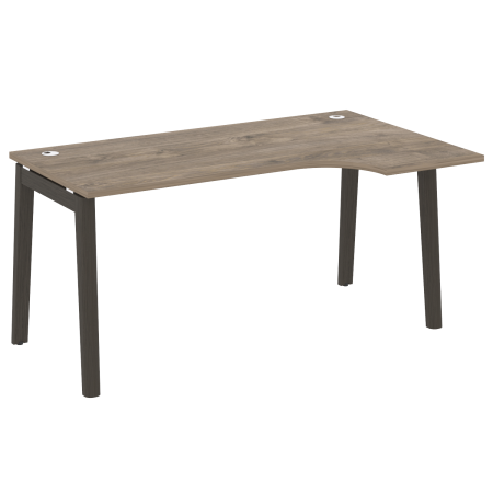 Стол эргономичный правый на деревянных опорах Onix Wood OW.SA-1R 1580x980x750 (Тиквуд Темный/Дуб Темный)