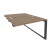 Стол-приставка двойной на О-образном м/к к опорным элем. Onix O.MO-D.SPR-2.8 1180x1635x750 (Тиквуд Темный/Белый Металл)