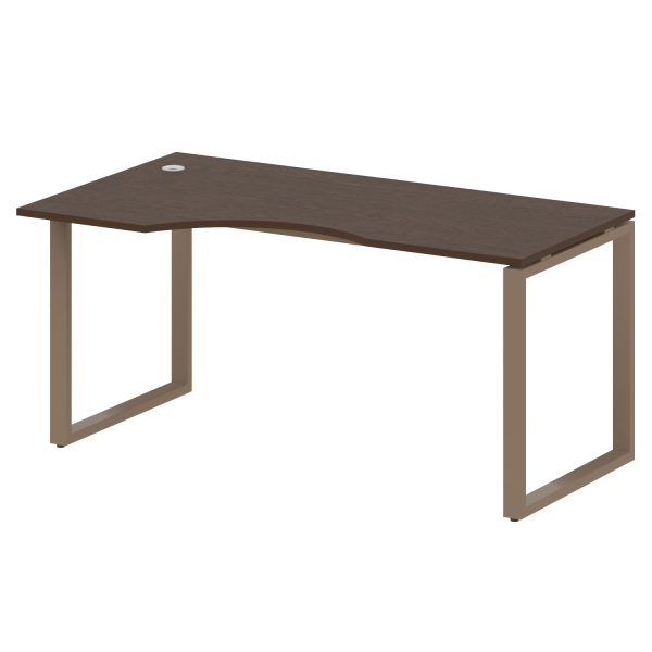 Стол криволинейный левый Metal System Style БО.СА-1 Л 1600x900x750 (Венге Цаво/Мокко металл)