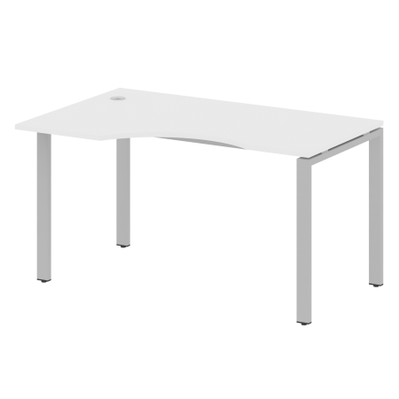 Стол криволинейный левый Metal System Style БП.СА-2 Л 1400x900x750 (Белый/Серый металл)
