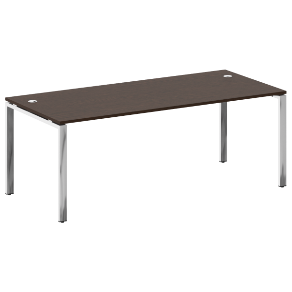Стол рабочий руководителя на П-обр. м/к БП.СРР-6.9 2000x900x750 (Венге Цаво/Нерж. Сталь)