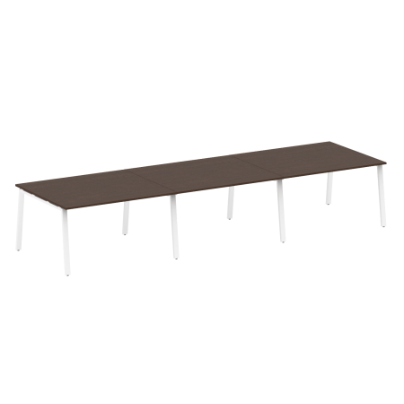 Стол для переговоров (3 столешницы) на А-образном м/к Metal System Style БА.ПРГ-3.3 4200x1235x750 (Венге Цаво/Белый металл)