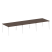 Стол для переговоров (3 столешницы) на А-образном м/к Metal System Style БА.ПРГ-3.3 4200x1235x750 (Дуб наварра/Серый металл)