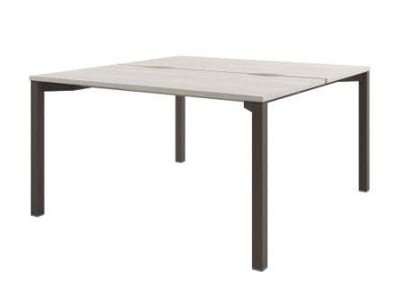 Стол-тандем на металлокаркасе Solution D-41 1400x1432x750 (Акация Морава/ТрюфельКоричневый)