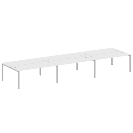 Рабочая станция на 6 раб. мест Metal System Style БП.СМ-6.5 5400x1475x750 (Белый/Серый металл)