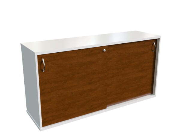 Тумба приставная (двери купе), с замком Steel Evo 17200 1030x460x600 (Дуб темный/серый)