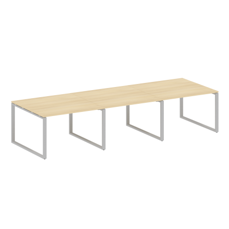 Переговорный стол 3 столешницы Metal System Style БО.ПРГ-3.2 3600x1235x750 (Акация/Серый металл)