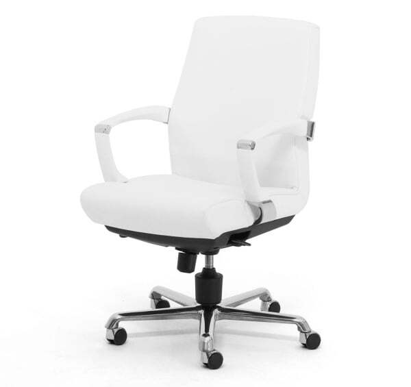 DEEP/B Кресло алюм кожа белыый/полир. алюм. (Белый)