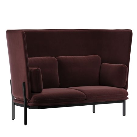 Диван двухместный с высокой спинкой STA-02 (Velutto 29/Металл Черный)