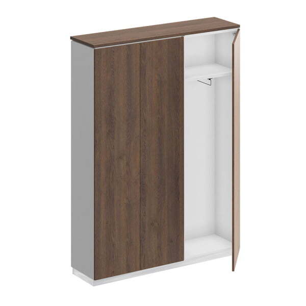 Шкаф комбинированный (закрытый - одежда узкий) City СИ 309 1502x400x2034 (Дуб гладстоун / Белый премиум / Белый премиум)