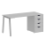 Стол письменный VR.SP-3-158.4.A 1580x720x750 (Серый/Белый Металл)