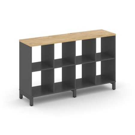 Каркас стеллажа 2 яруса SN.KS-240 (1488х400х881) (Антрацит/Тиквуд Светлый/Металл Антрацит)