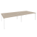 Рабочая станция на П-образном м/к Onix O.MP-D.RS-4.4.7 3160x1475x750 (Тиквуд Темный/Белый Металл)