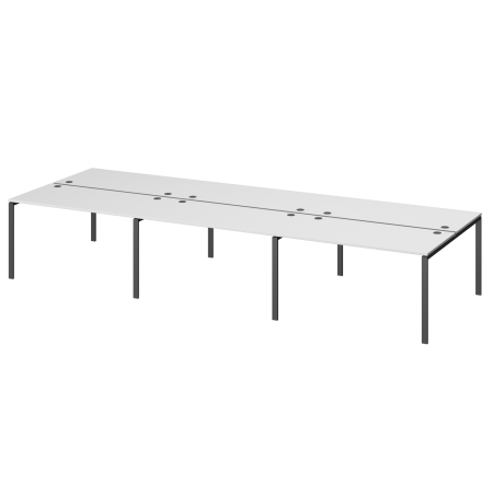 Бенч двойной на 6 рабочих мест Арго-М АМБ-003.60-6 4200x1236x760 (Белый)