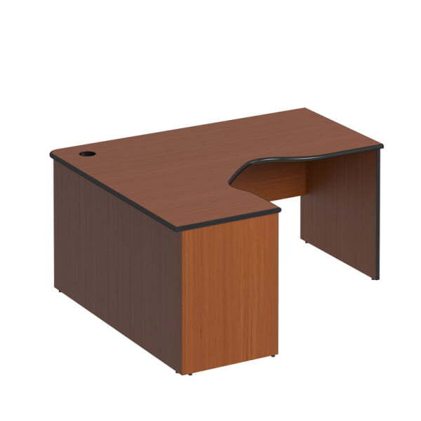 Стол письменный эргономичный левый Дин-Р ДР 140 1600x1400x750 (Французский орех)