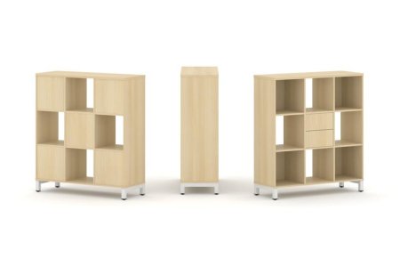 Набор стеллажа 1 сторонний, 3 яруса SN.NS-331 (1121х400х1248) (Акация Лорка/Металл Белый)