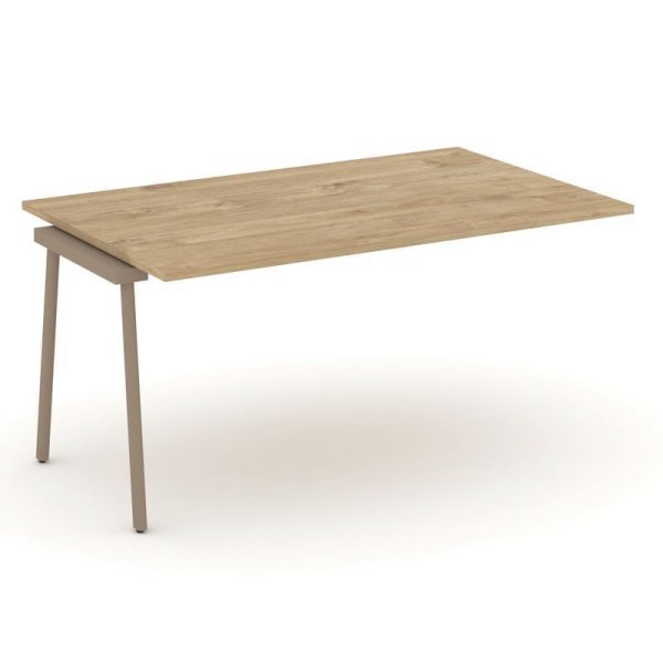 Проходной наборный элемент переговорного стола ES.NPRG-1.4-P (1580х980х750) (Тиквуд Светлый/Металл Латте)