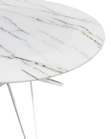 Стол обеденный Балтимор D120 белый стеклянный УЦЕНКА (Стол обеденный Балтимор белый)