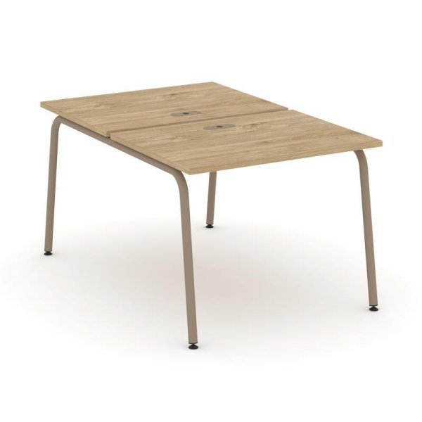 Рабочая станция 2 места ES.D.RS-2.1-LK (980х1500х750) (Тиквуд Светлый/Металл Латте)