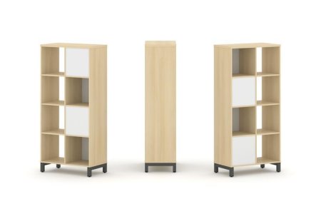 Набор стеллажа 2-х сторонний, 4 яруса SN.NSD-421 (754х400х1615) (Акация Лорка/Белый/Металл Антрацит)