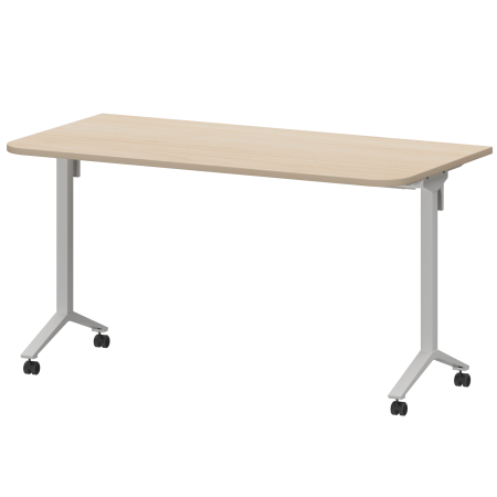 Стол мобильный складной радиусный Моби МБ22-140.70Р 1400x700x750 (Бук/Белый)