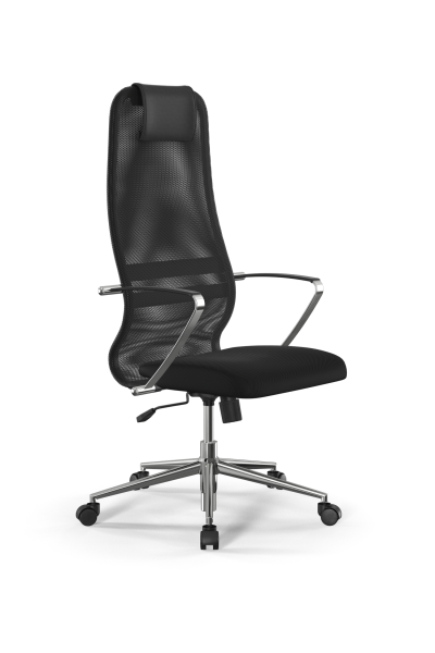 Кресло для руководителя Метта Sit 8 B1-8K - X1+UMF(X1) /Uh00/Wh00/K5cL(M09.B23.G18.W01) (Темно-серый | Черный)